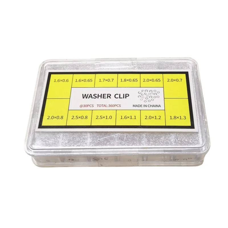 360Pcs Metal Washer Clip Kit - U-Shaped Pin Open Clip Fastener Hardware for Watch Repair GD545