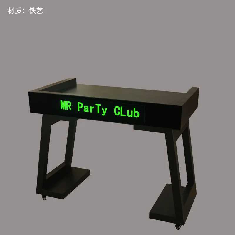New bar luminous DJ table KTV box DJing table nightclub mixer LED iron mobile luminous bar LOGO