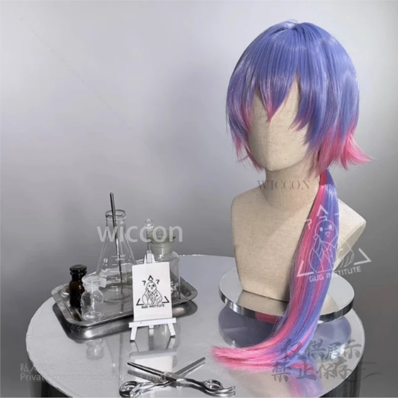 أزياء ميكو التأثيرية ميكو أرنب هول للرجال Ver وردي أزرق متدرج باروكات مقاومة للحرارة شعر صناعي لعب الأدوار في الهالوين