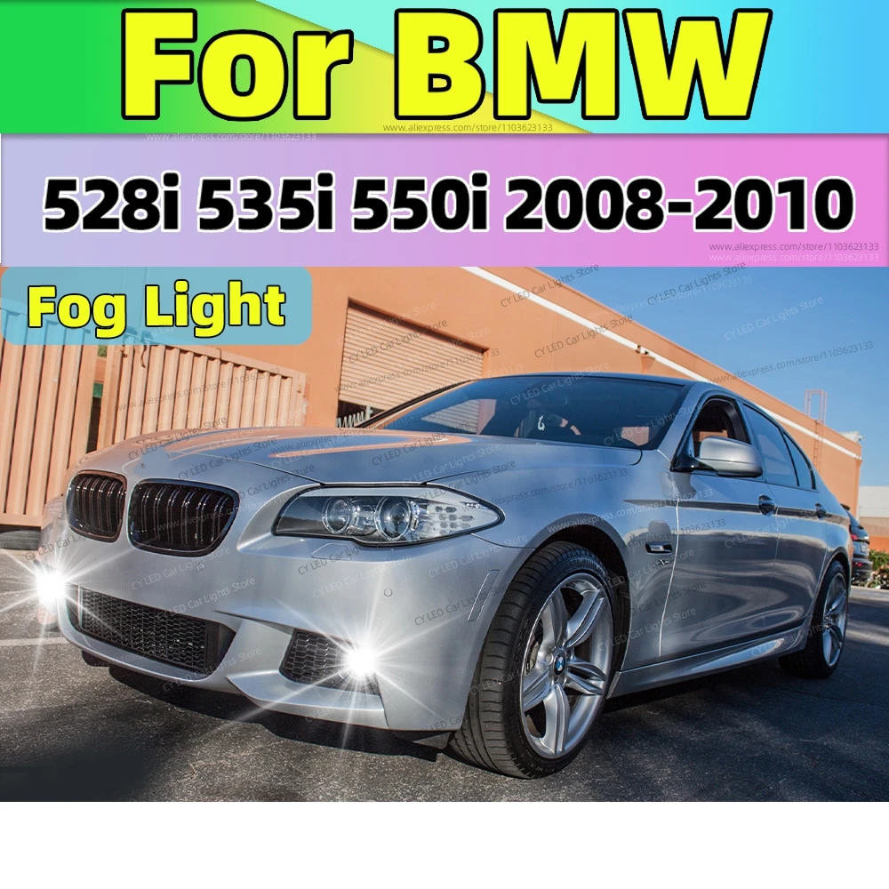 

2Pcs 6000K LED Fog Lamp Car Fog Light Front Bulb 20000LM Ultra Bright Plug and Play For BMW 528i 535i 550i 2008 2009 2010