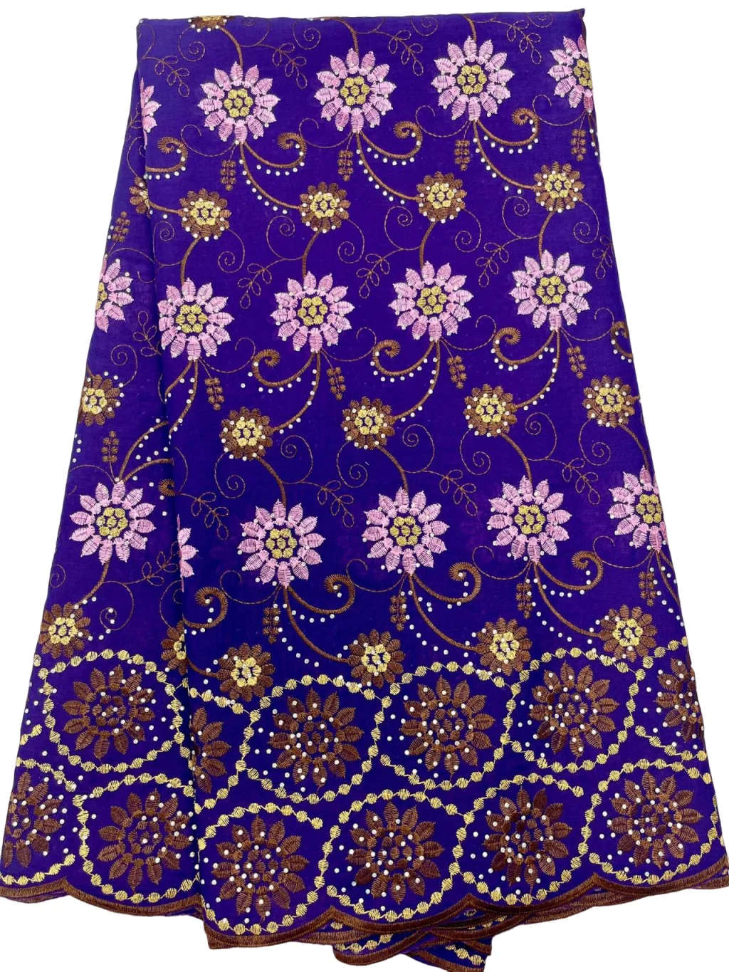 

2025 High Quality African Swiss Voile Lace Fabric 5Yards For Wedding Party Dresses New Style Nigerian Cotton Lace Fabric Cloth