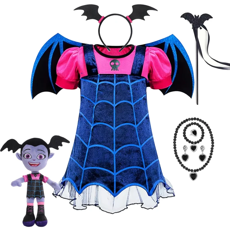 فتاة Vampirina هالوين تأثيري فستان مُصمم حسب الطلب للأطفال الأميرة فستان مصاص دماء كرنفال ملابس تنكرية للحفلات