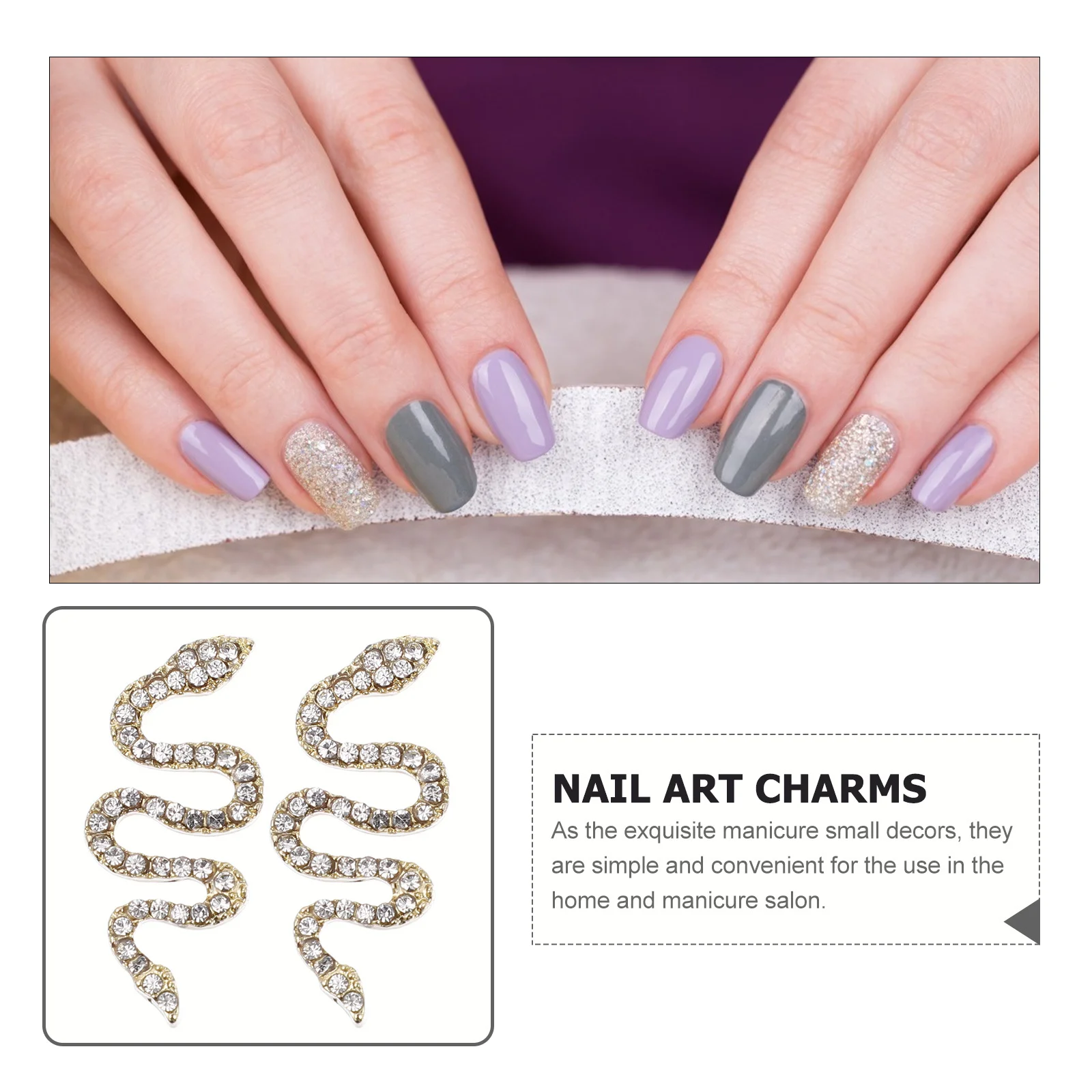 

6Pcs Nail Supplies Exquisite DIY Nail Art Decors Durable Zinc Alloy Fashion Accessories Manicure Charm Manicure Charm