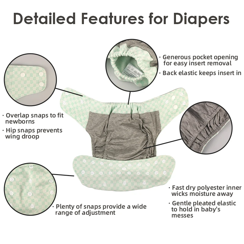 Babyshow 2023 New Baby Diapers Washable Reusable Cloth Diaper Over Night Super Comfortable One Size Adjustable Baby Nappy Pants