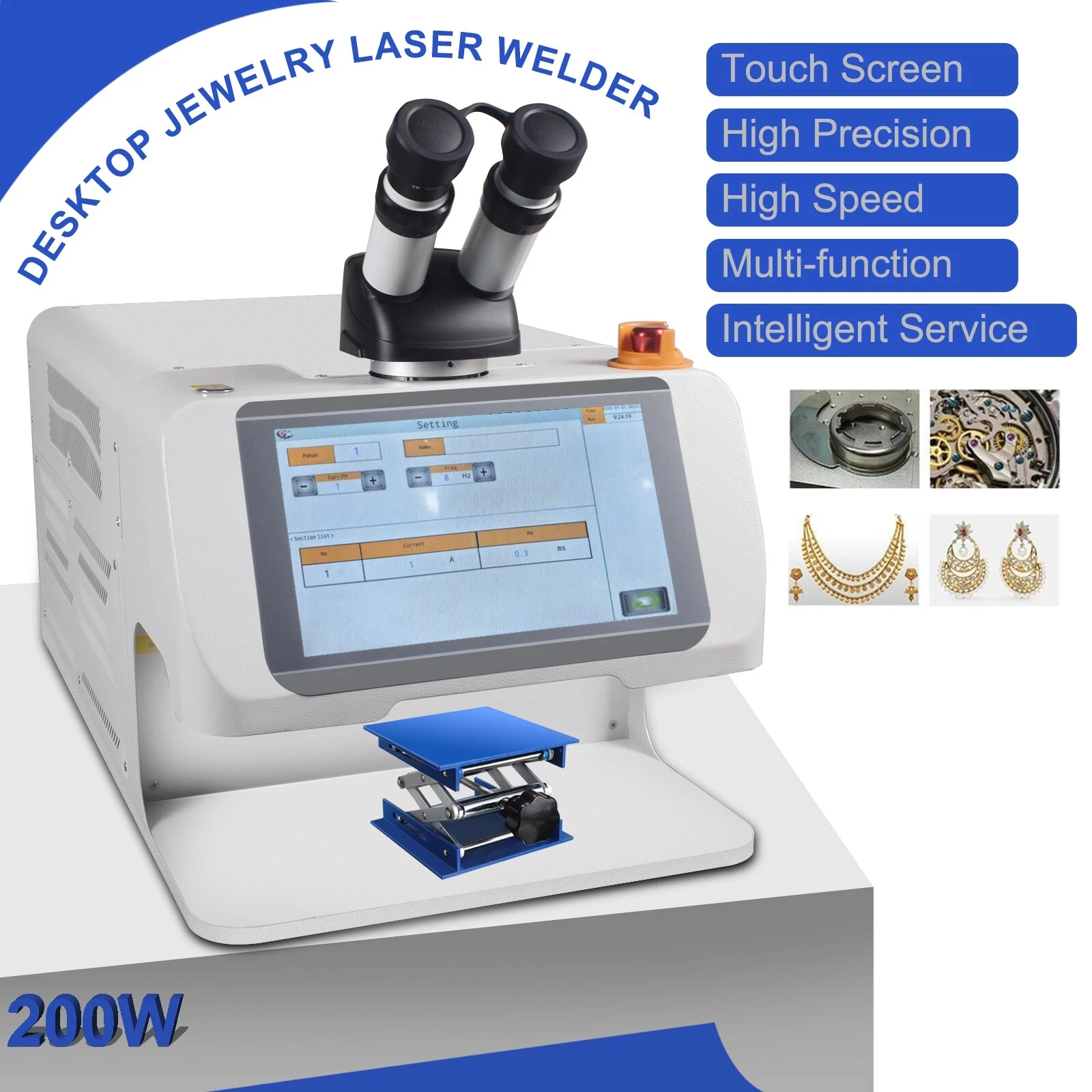 

Jewelry Spot Welding Machine ND YAG Laser Touch Screen 60W 100W 150W 200W MINI Laser Soldering With CCD Control System