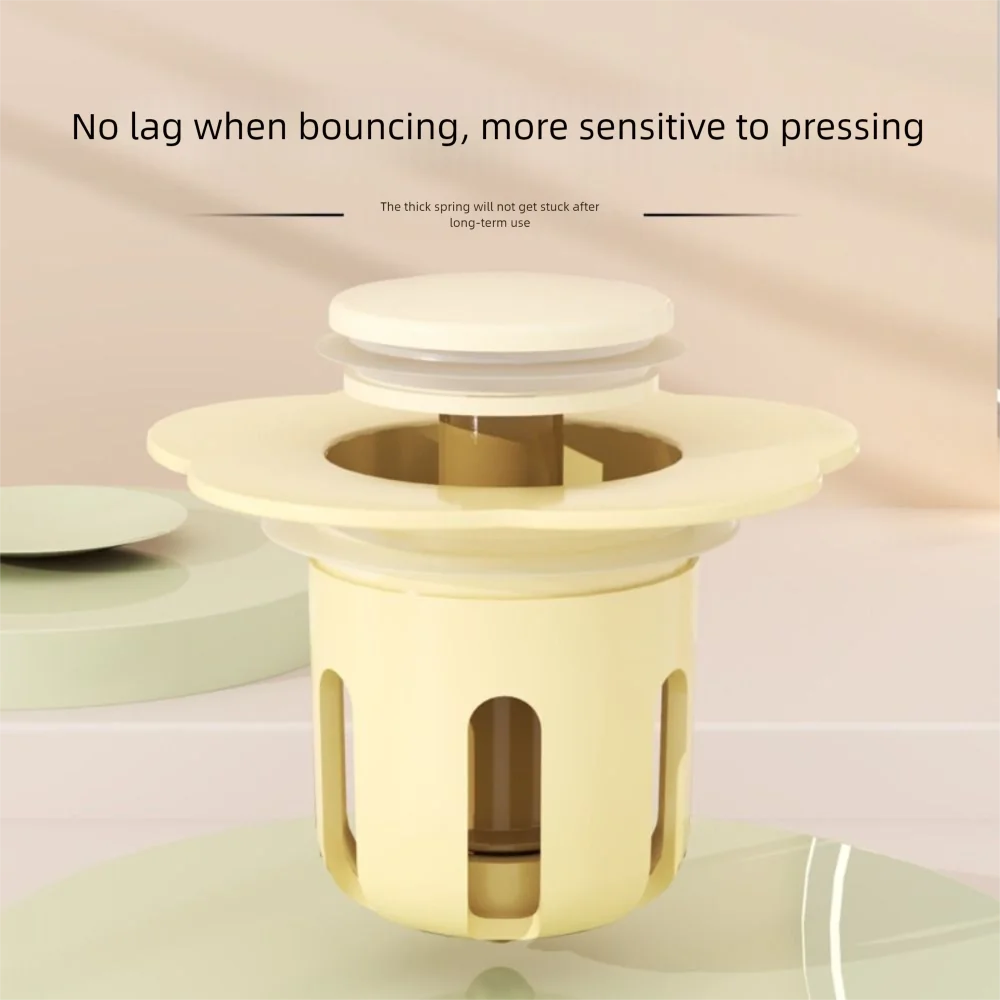 

New Flower Shape Drain Plug Filter Rebound Plastic Basin Anti-clogging Hair Catcher for 34-40mm Wash Basin