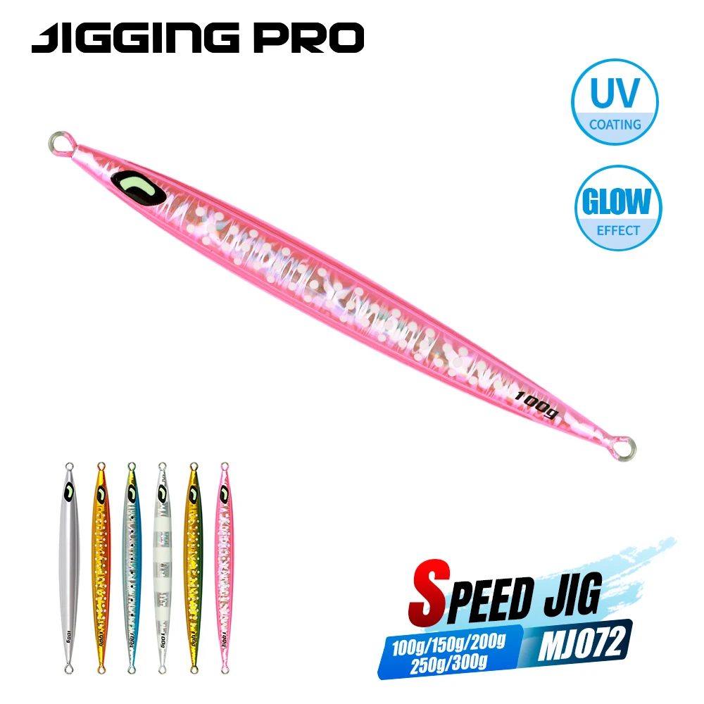 JIGGING PRO Pebble Stick - Señuelo de Pesca de Metal para Agua Salada, 100 g, 150 g, 200 g, 250 g, 300 g, Hundimiento Rápido, Luminoso, para Pesca en Barco