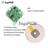 20W High Power 5V 13.5V Fast Charging Wireless Charger Transmitter Module Type-c USB + Coil Qi Universal For Phone Battery