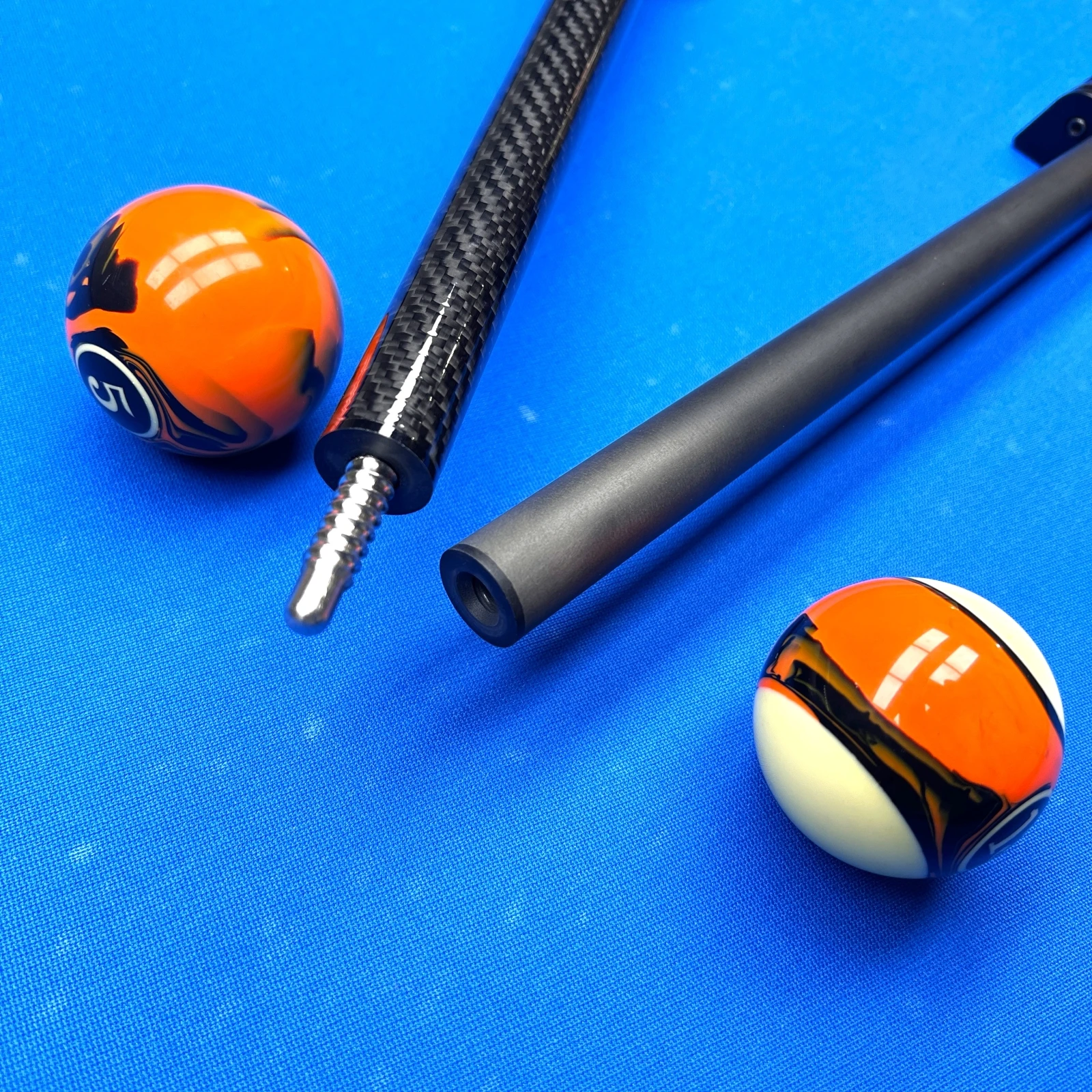 Carbonfaser-Billardqueue 12,5 mm 58,5 Zoll Low-Deflection-Schaft Edelstahl 8-Pin-Verbindung Kevlar-Wickelverlängerung Mehrschichtige Spitze – Detail 3