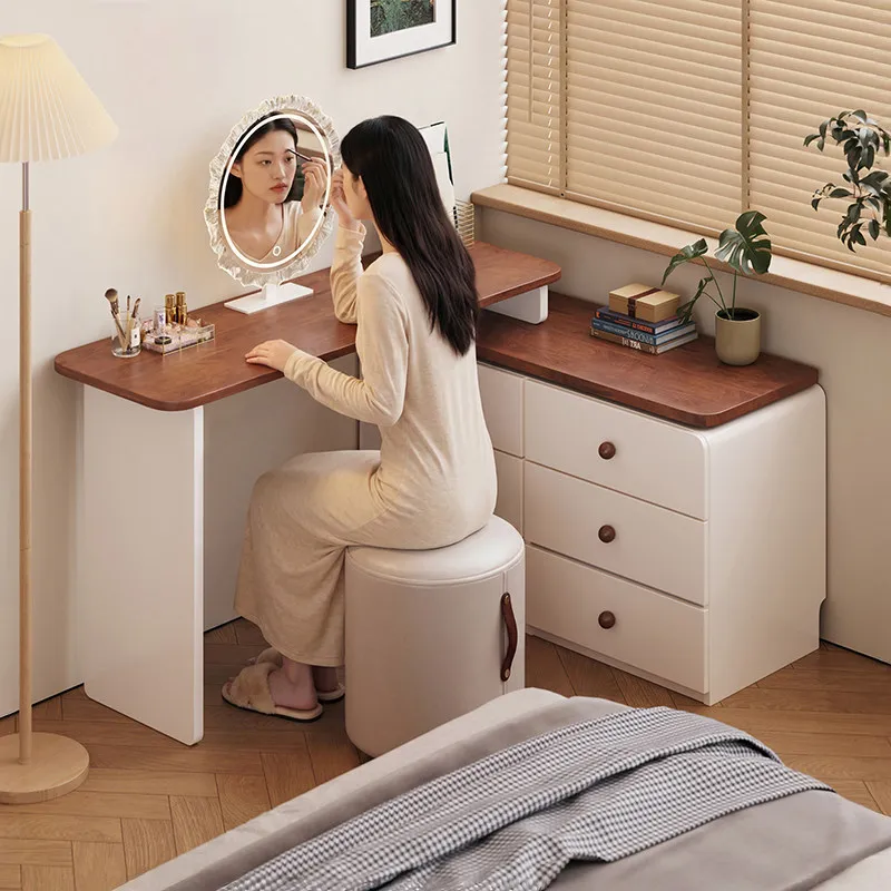 Dresser, chest, integrated retro makeup table, mirror, bedroom storage cabinet, storage, bedside cabinet
