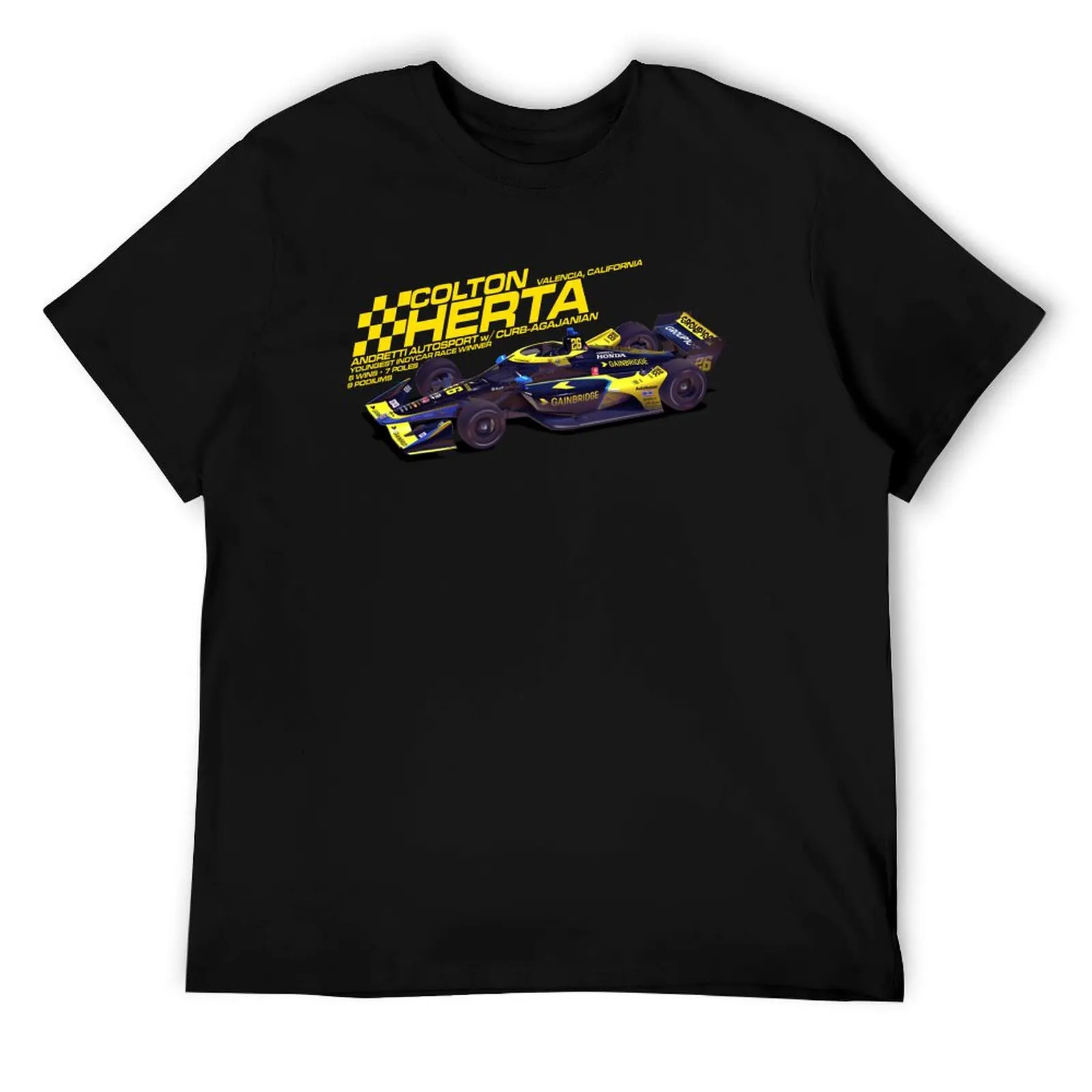 

Colton Herta 2022 (yellow on black) T-Shirt t shirt personalised cotton t shirt pack t shirt man cotton T-Shirt