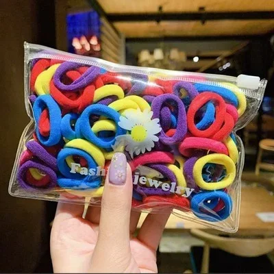 50 قطعة/المجموعة الكورية الشعر حبل لون الحلوى الشعر الدائري الفتيات امرأة منشفة حلقة الأربطة المطاطية المرنة #4