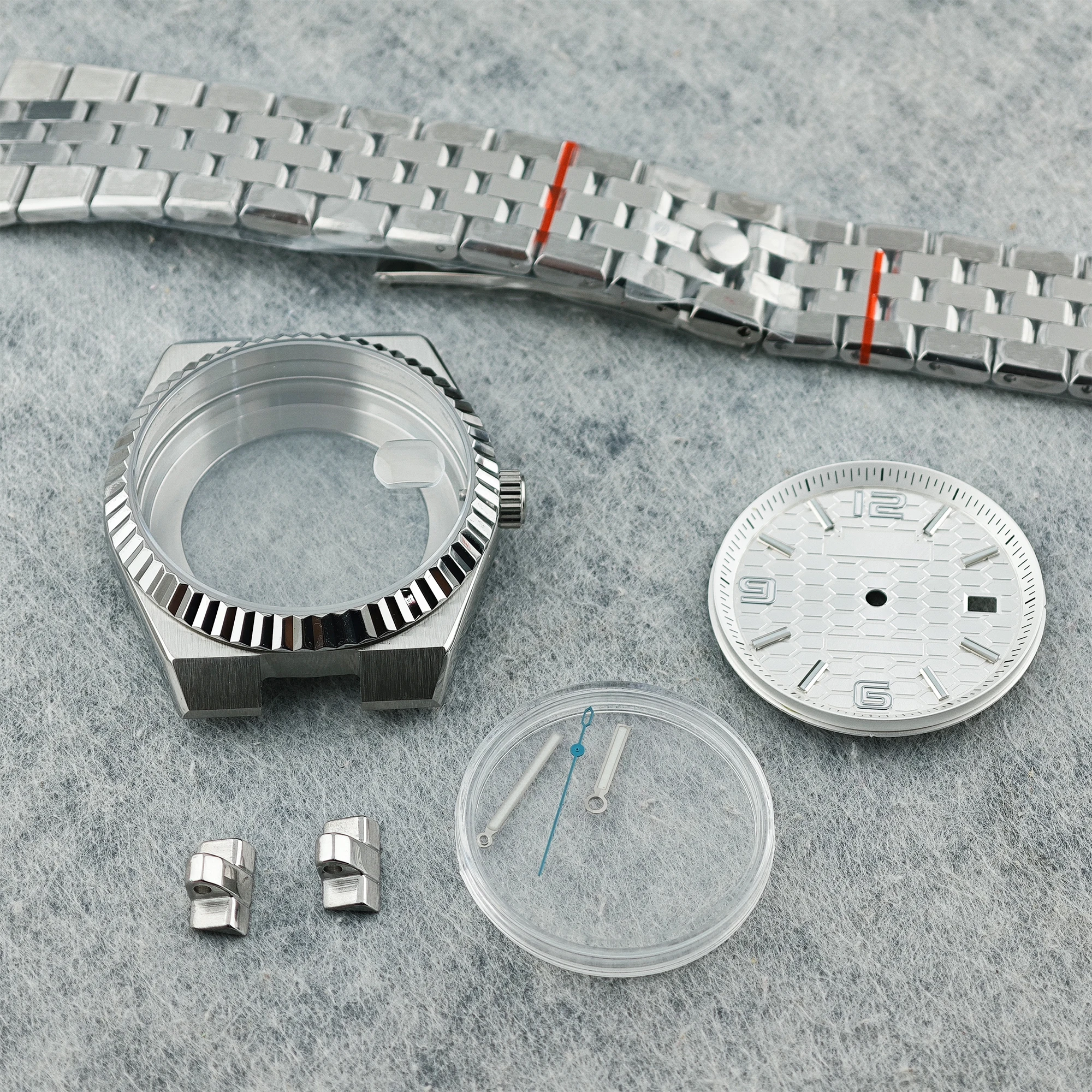 39.5 مللي متر NH35 حافظة تناسب 33.8 مللي متر بدون شعار قرص العسل عزر ساعة الطلب ل أويستر لاند ساكن NH35 حركة الأيدي أجزاء وزارة الدفاع