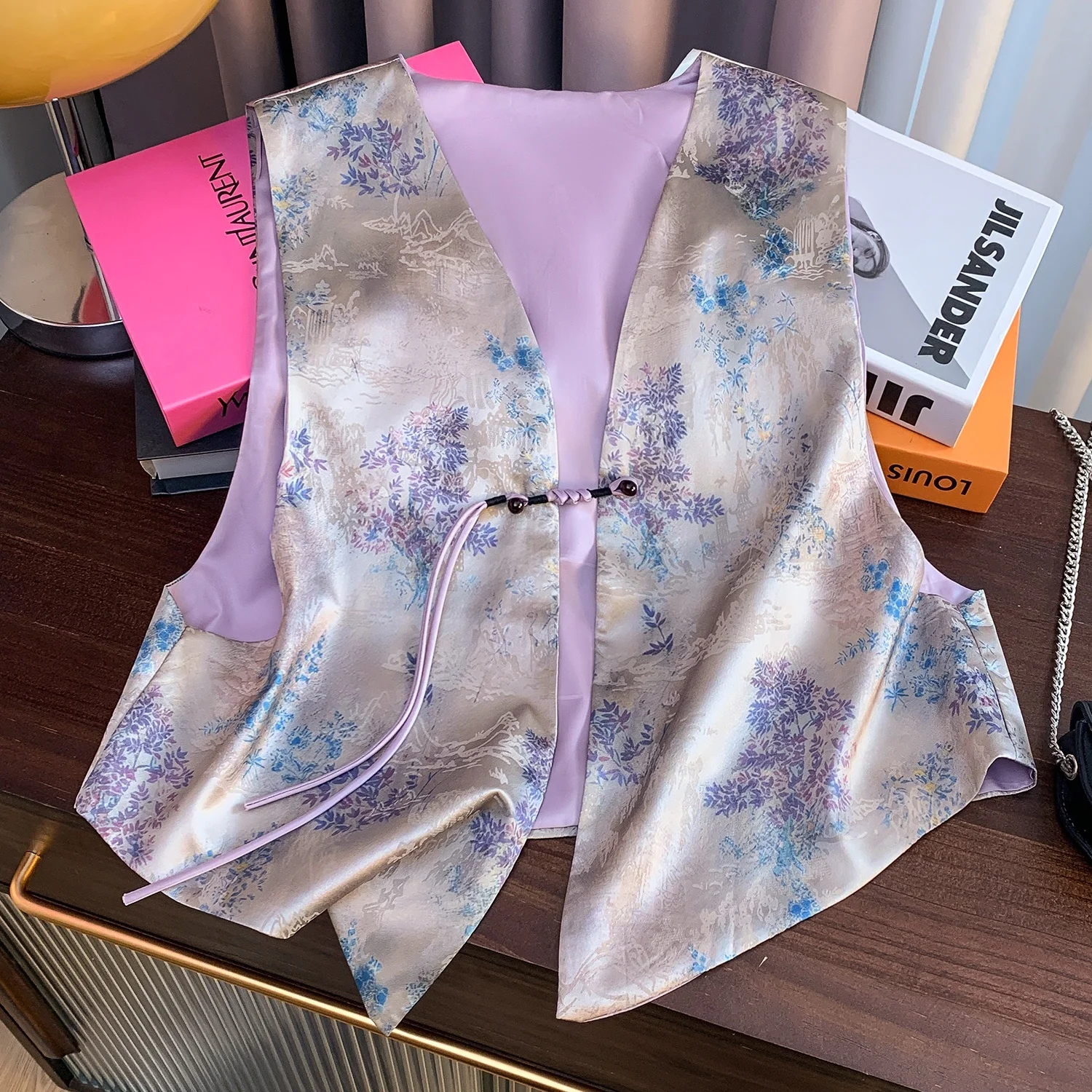 

New Chinese Sle Loose Women's Vest Summer National Sle Saiko Acetate Satin Tassel Top Commute Friendly Faion