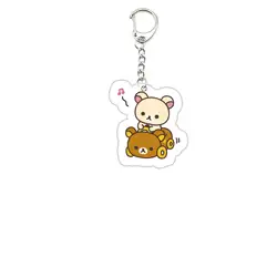 Acrylic Cute Rilakkuma Keychain for Accessories Bag Pendant Acrylic Rilakkuma Key Chain Ring Keychains Jewelry Fans Gift