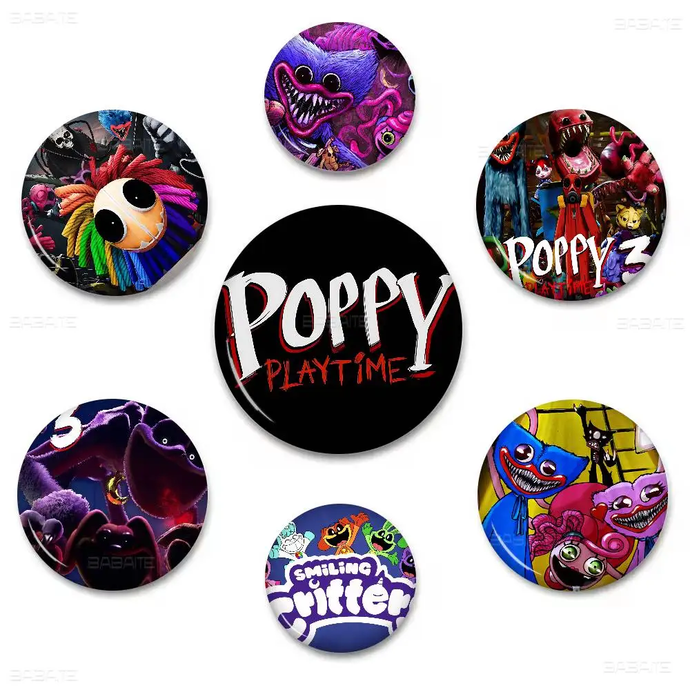 Game Poppy-p-playtimes 58mm Animals Funny Brooches Badge Backpack Clothes Gift Accessory