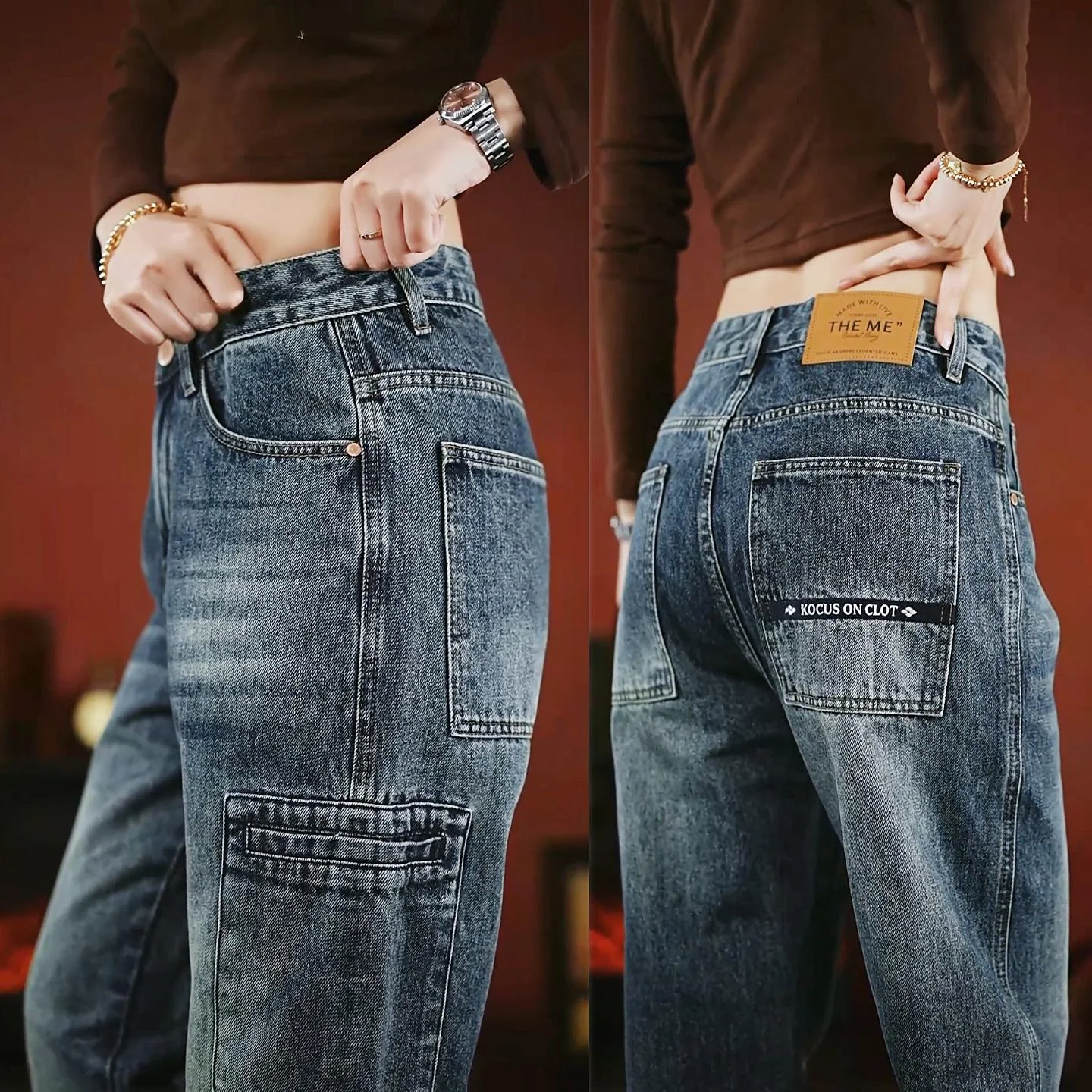 

Джинсы прямого кроя в американском ретро-стиле, мужские модные городские повседневные брюки из хлопкового денима, износостойкие, винтажные, с эффектом потертости