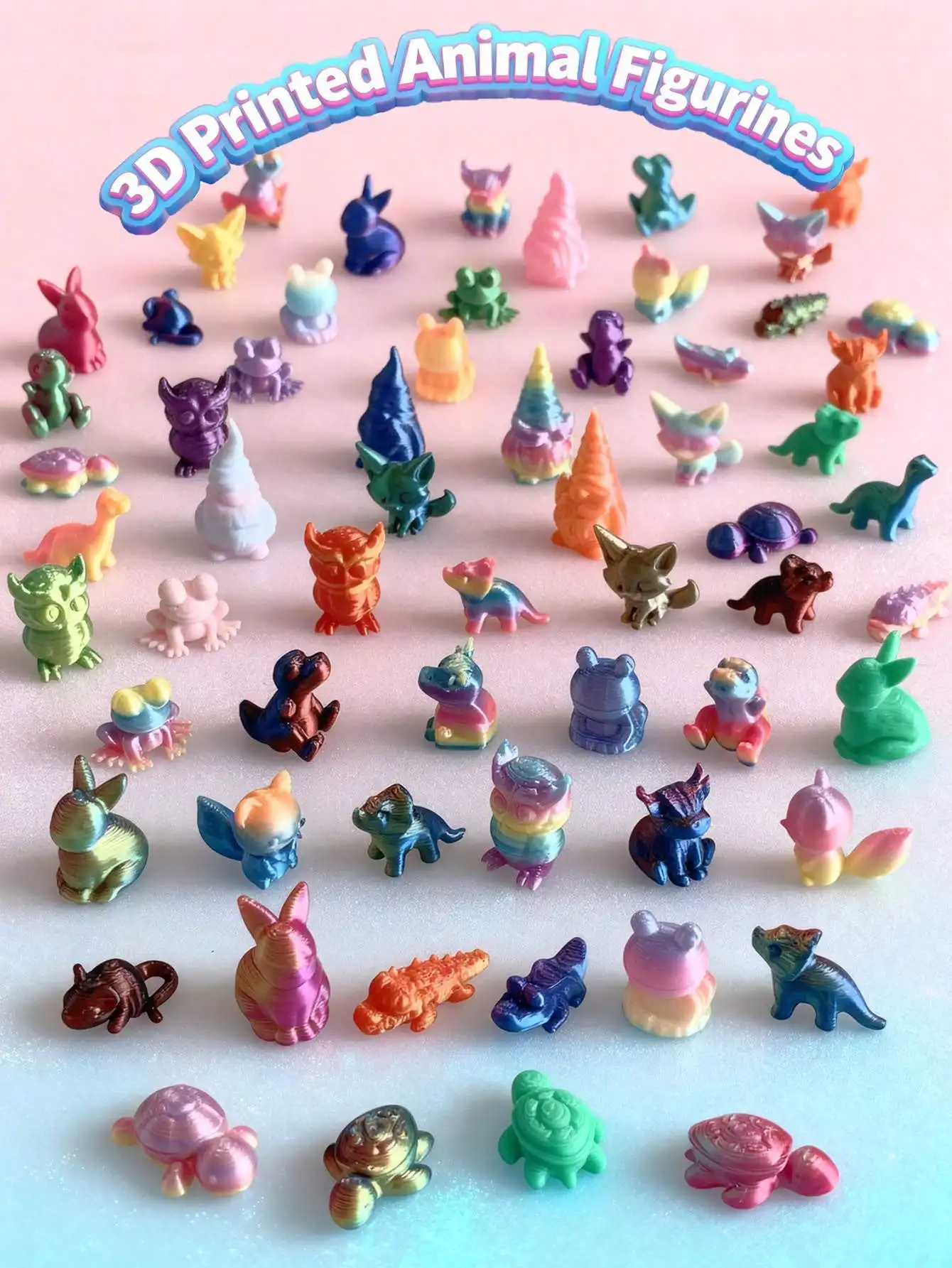 

3D Printed Mini Animal Figurines for Car Decor, Fairy Garden, Aquarium & Lawn Ornament