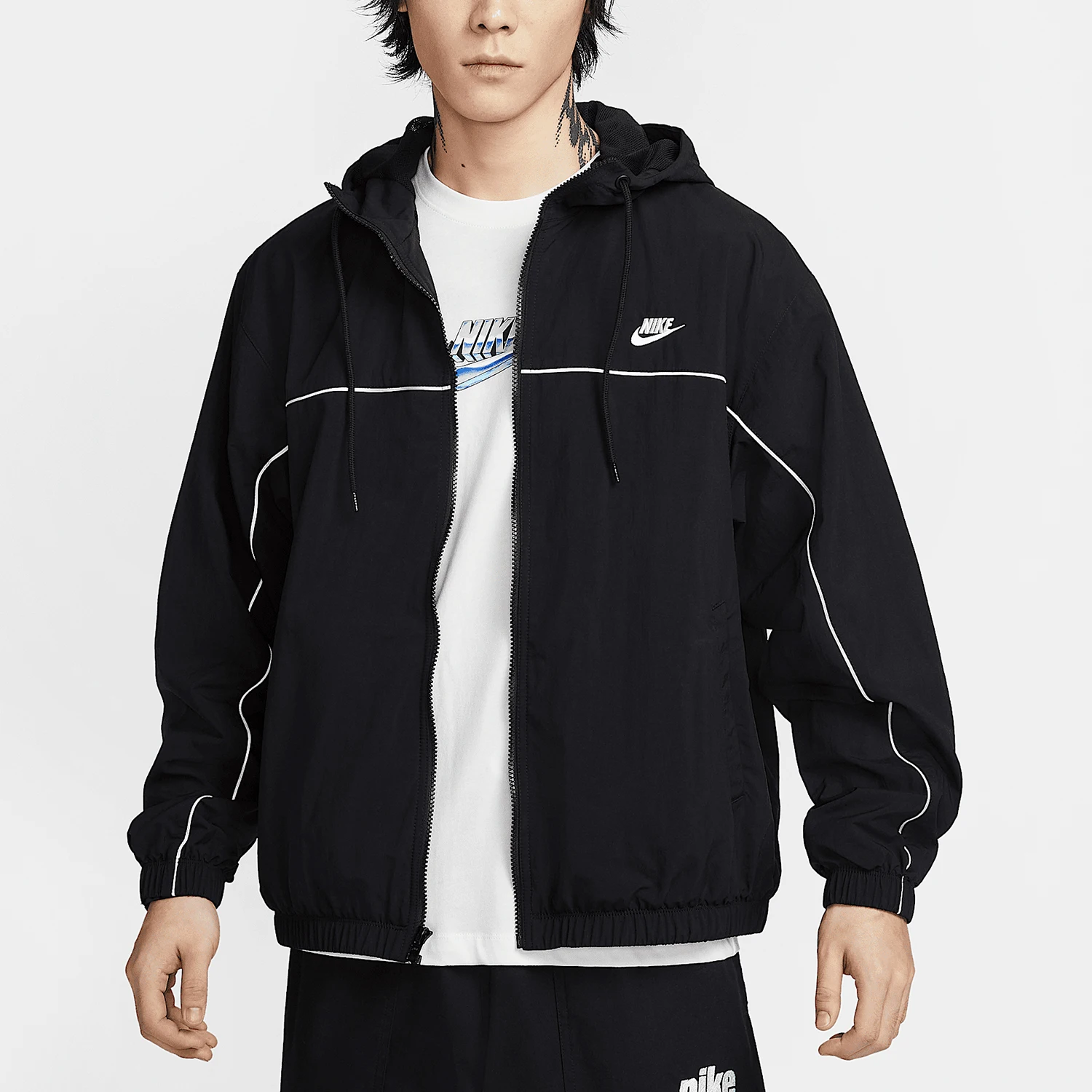 Nike genuine new men's woven striped hooded sports jacket HJ2013-010