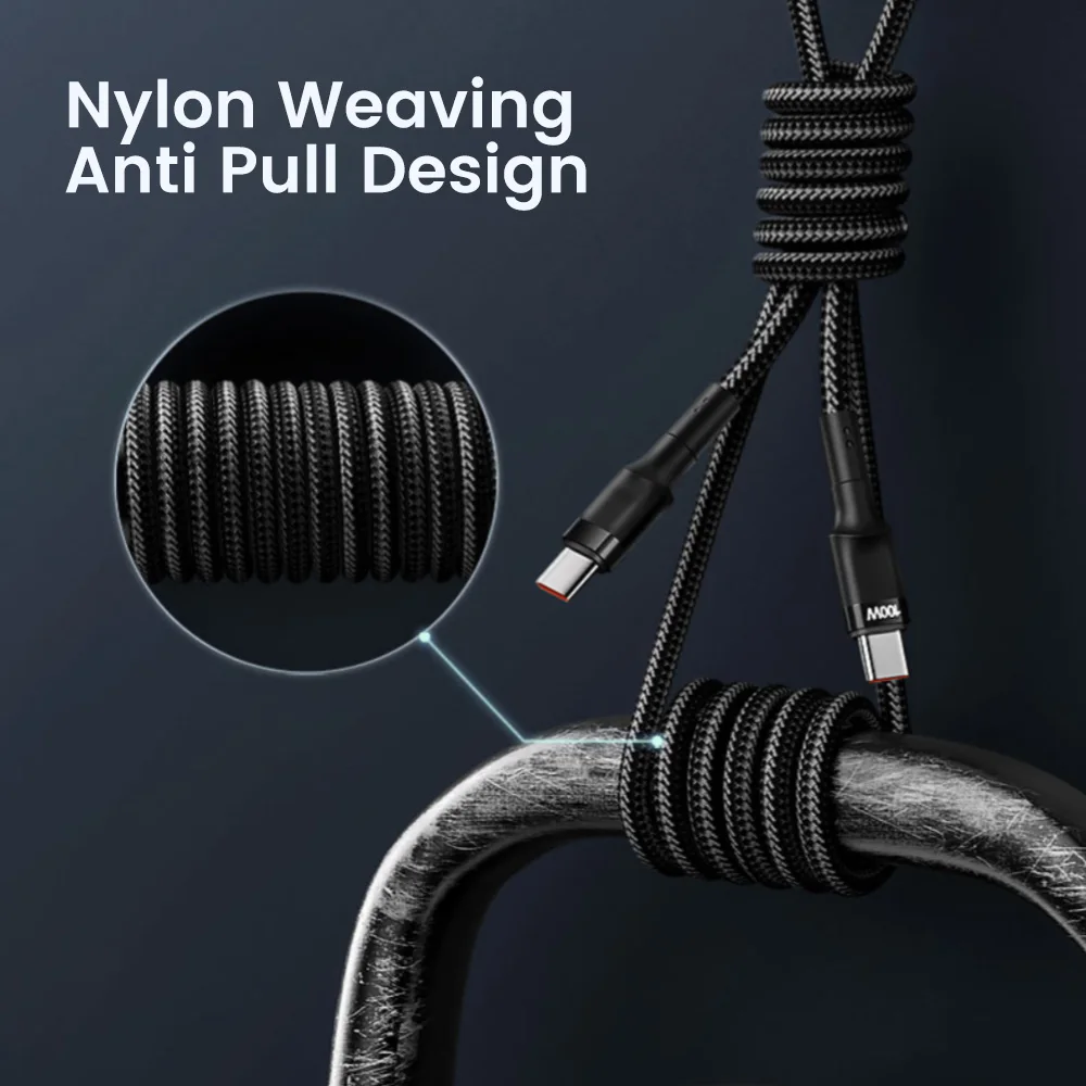 Кабель зарядный Elough с USB C на USB Type C, 5 А, 120 Вт