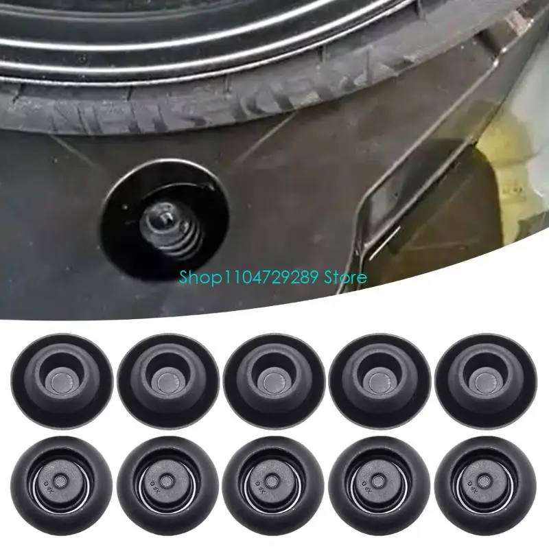 D8KE 10 Piece Automotive Sealing Cover Set with Press In Body Opening Covers, Black Replacement Inserts for Vehicle Repair Use,