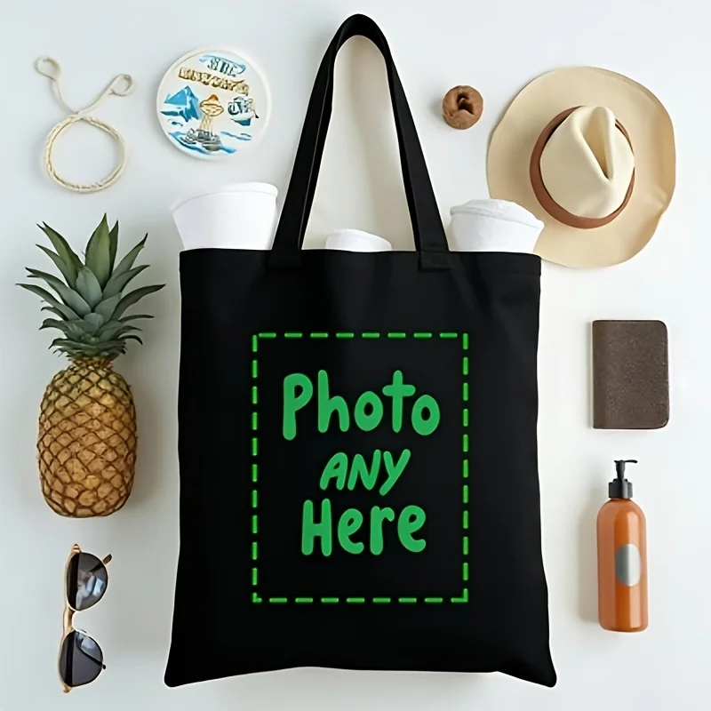 Customizable Photo/text/logo Print Handbag-Women's Durable Machine Wash Shoulder Bag, Suitable for Travel, Shopping Bags
