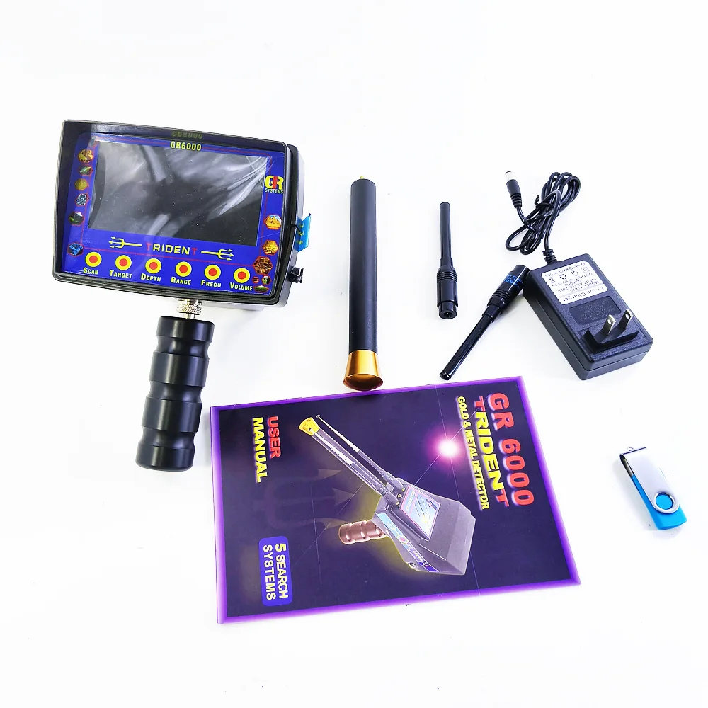 GR6000 High Sensitivity Metal Gold Detector Depth 50m IP55 Rated Silver Copper Diamond Placer Gold P.G Tin Lead Jade