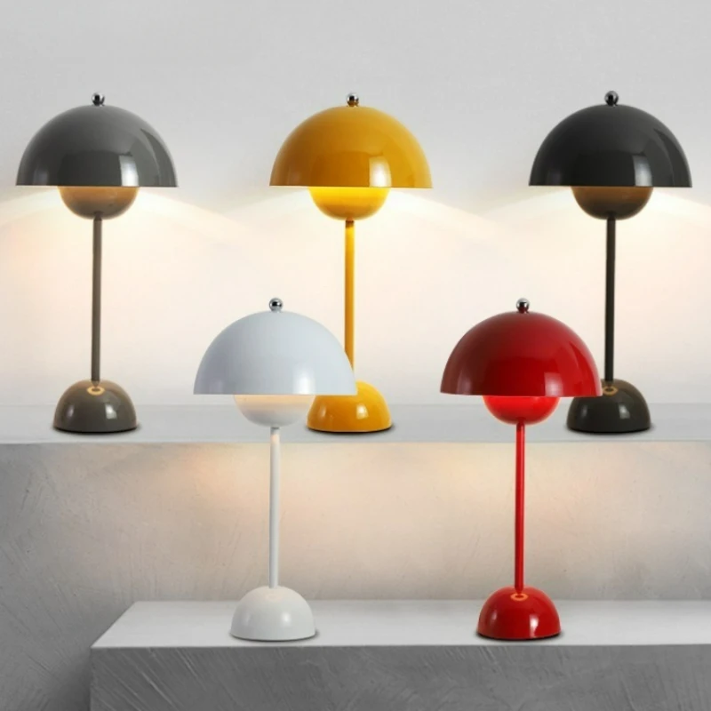 

Mushroom LED Desk Lamp Portable USB Charging Flower Bud Night Light Touch Adjustable Table Lamp Decoration Bedroom Bedside