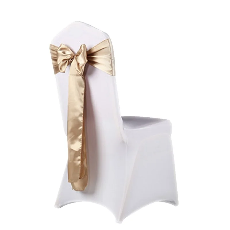 

Chair Sashes Satin Fabric Wedding Chair Knot Cover Decoration Chairs Bow Ties For Wedding Banquet Party Events Decoration