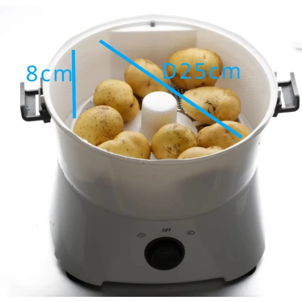 Electric Rotating Potato Peeler Machine for Home & Commercial Use, Vegetable Centrifugal Dehydration Function, Quick and Clean