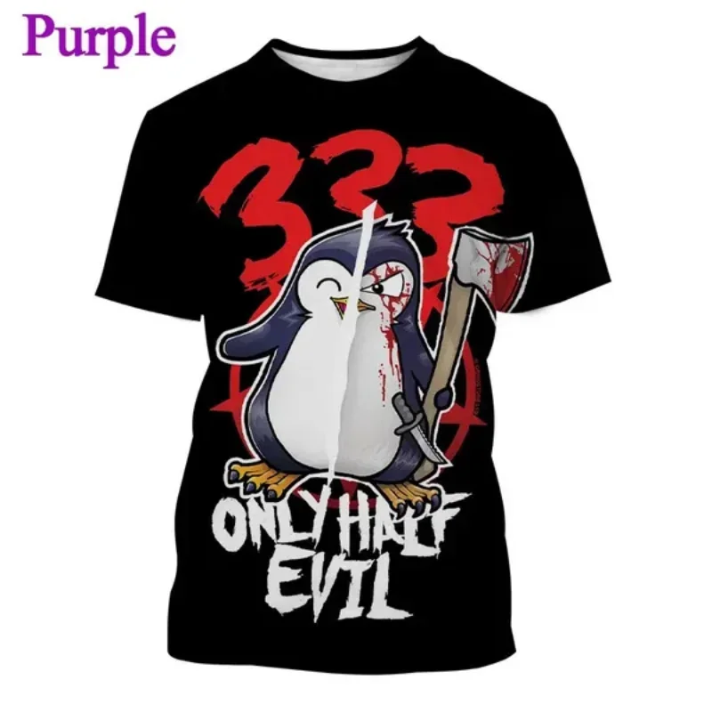 Fashion Men Clothing New Funny Animal Crazy Penguin 3D Print T-shirt Unisex PSYCHO PENGUIN Graphic T Shirt Harajuku Tops Tees