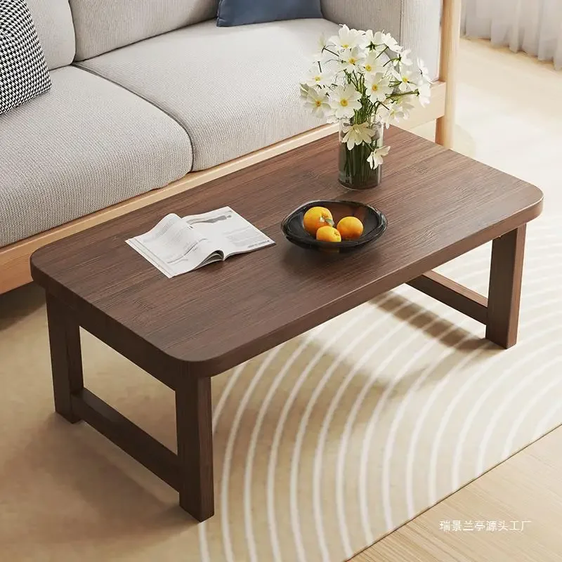 Folding Wooden Table Bay Window Balcony Coffee Table Tatami Home Bedroom Bed Computer Study Desk Sundry Rack