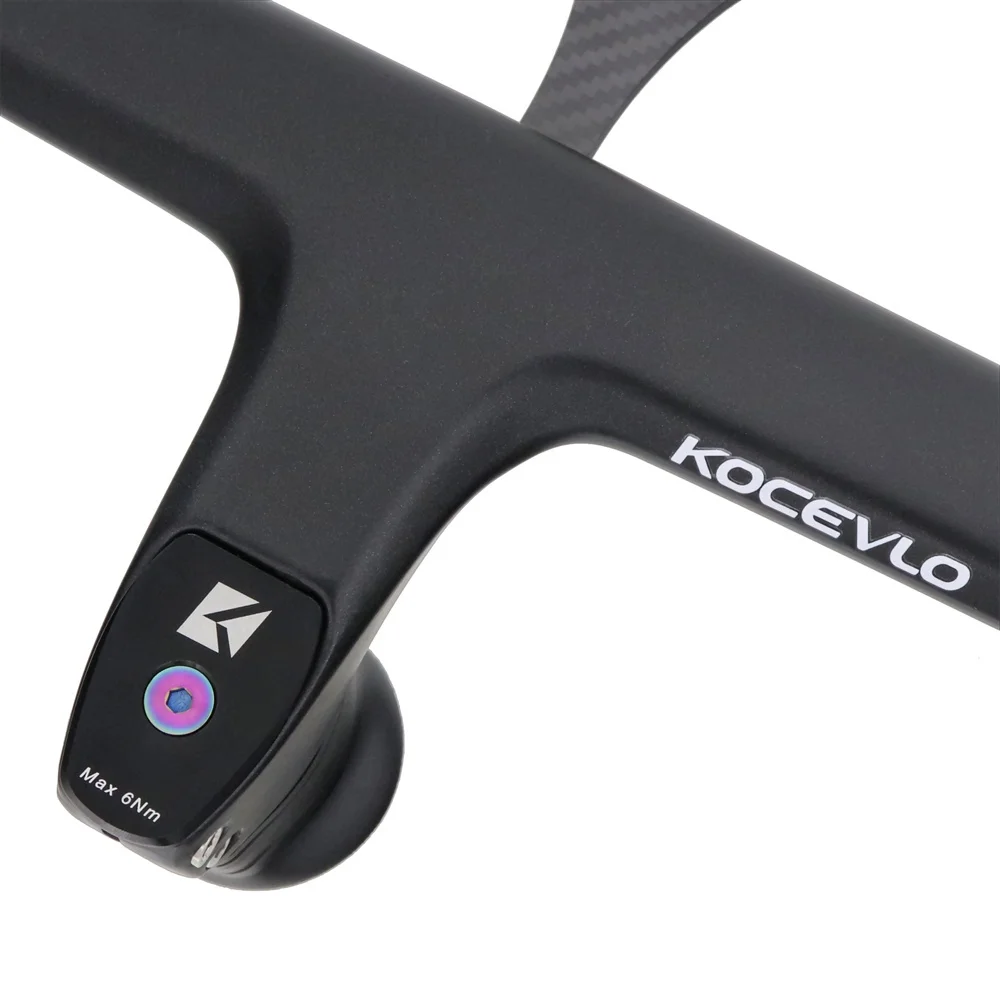 KOCEVLO Internes Kabel Rennrad Carbonfaser-Lenker Integrierter Fahrrad-Drop-Bar mit Computerhalterung und Unterlegscheiben Zubehör – Detail 4
