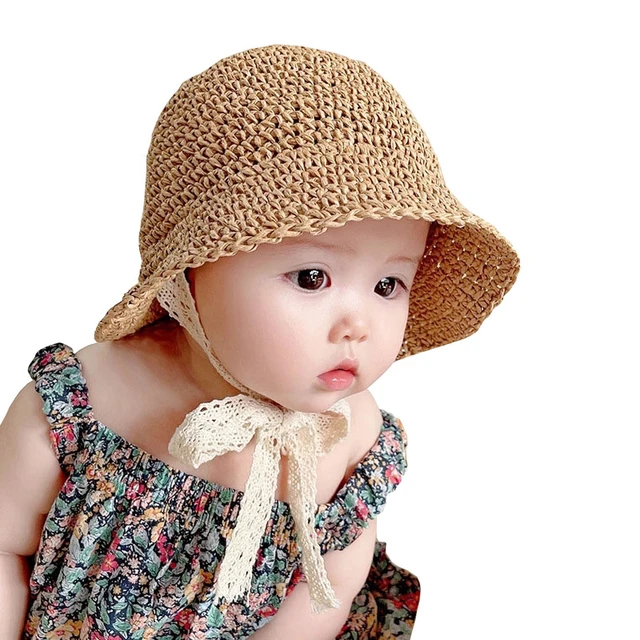 Baby Hat Summer Straw Baby Girl Cap Fashion Lace Bow Beach Children Panama Hat Princess Baby Hats and Caps Kids Hats AliExpress