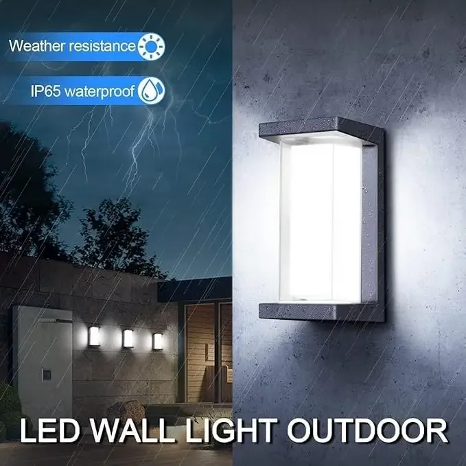 Наружные светильники 18 Вт, 6 шт., приятные для бюджета наружные светильники для крыльца, современные черные бра, настенное крепление, 1800 лм, 6000 К I