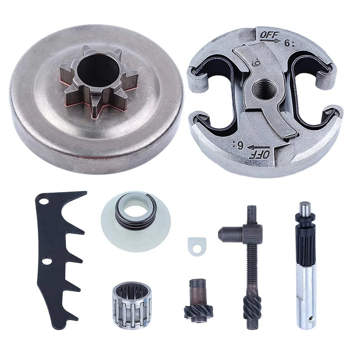 .325-7T Chainsaw Clutch Drum Kit Replacement Parts with Oil Pump Kit for Husqvarna 445 445E 450 450E