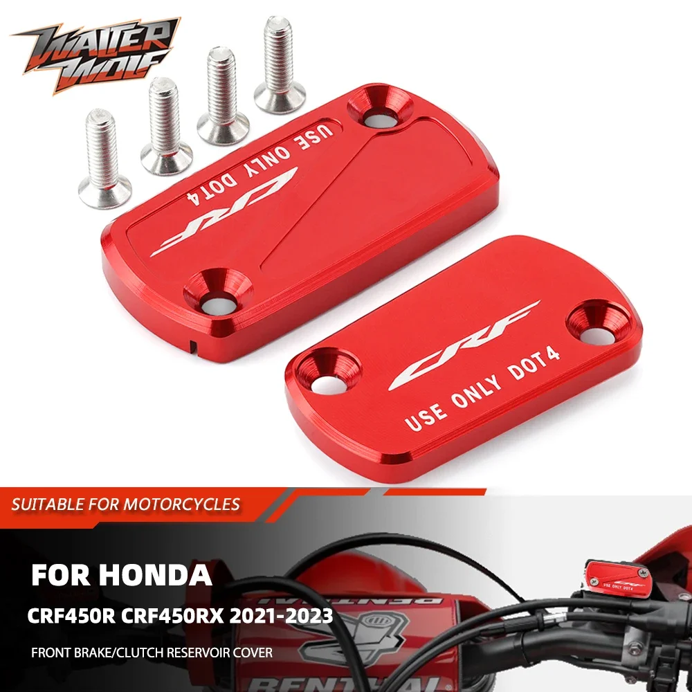 

New CRF450 Motorycle Front Brake Clutch Fluid Reservoir Cover For HONDA CRF 450R CRF 450RX Master Oil Cylinder Cap Accessories