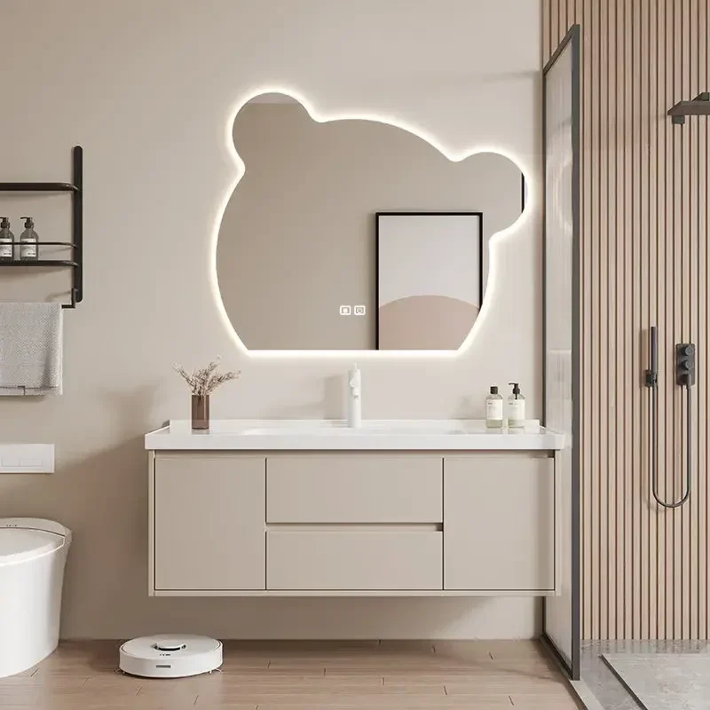 

Modern Medicine Cabinet Vanity Bathroom Space Saving Meuble Salle De Bain Storage Shelf Mirror Kit Cabinets Towel Washbasin