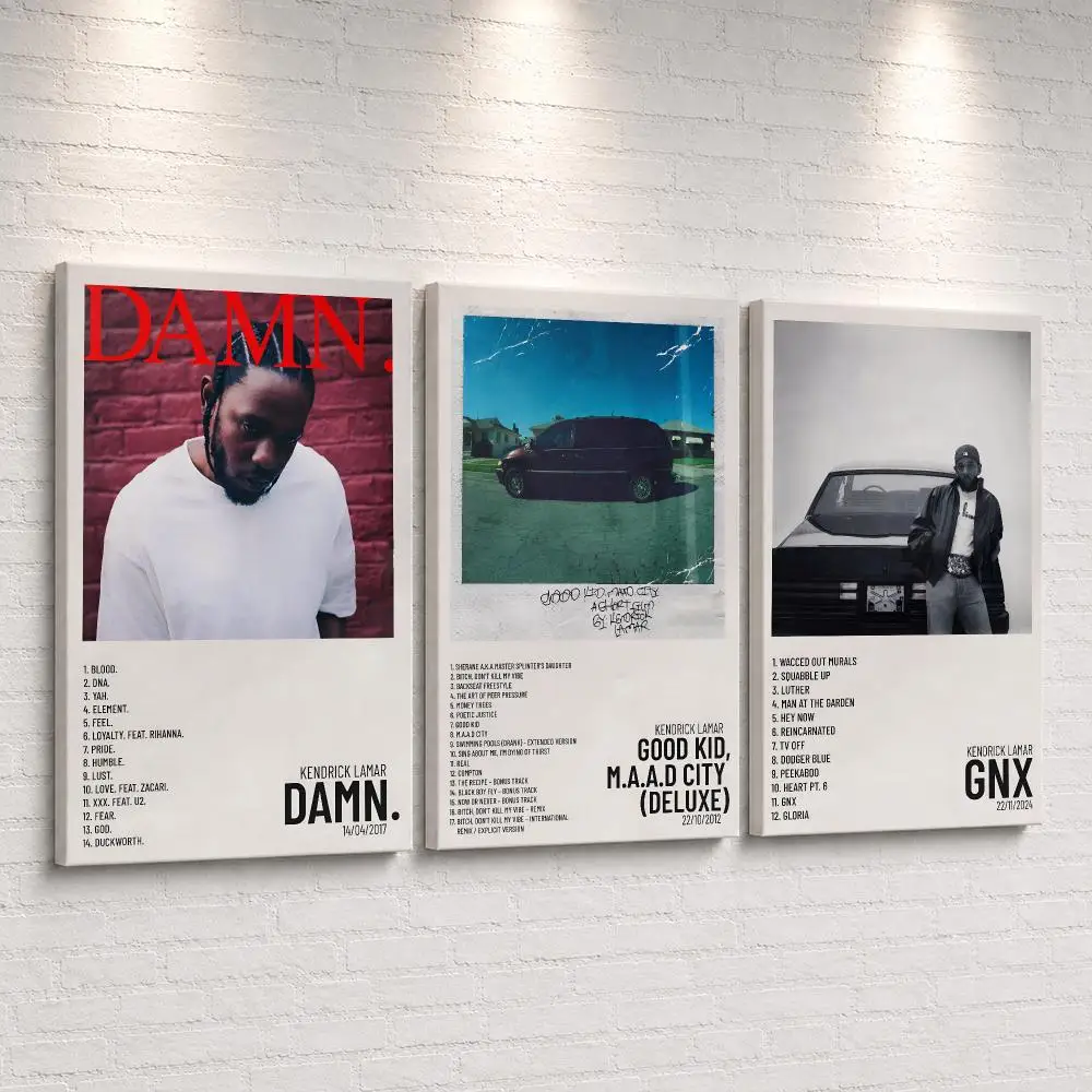K-Kendrick L-Lamar Music Album Framed Wall Painting Ready To Hang Canvas Wall Art Poster For Bedroom Living Room Home Decor Gift
