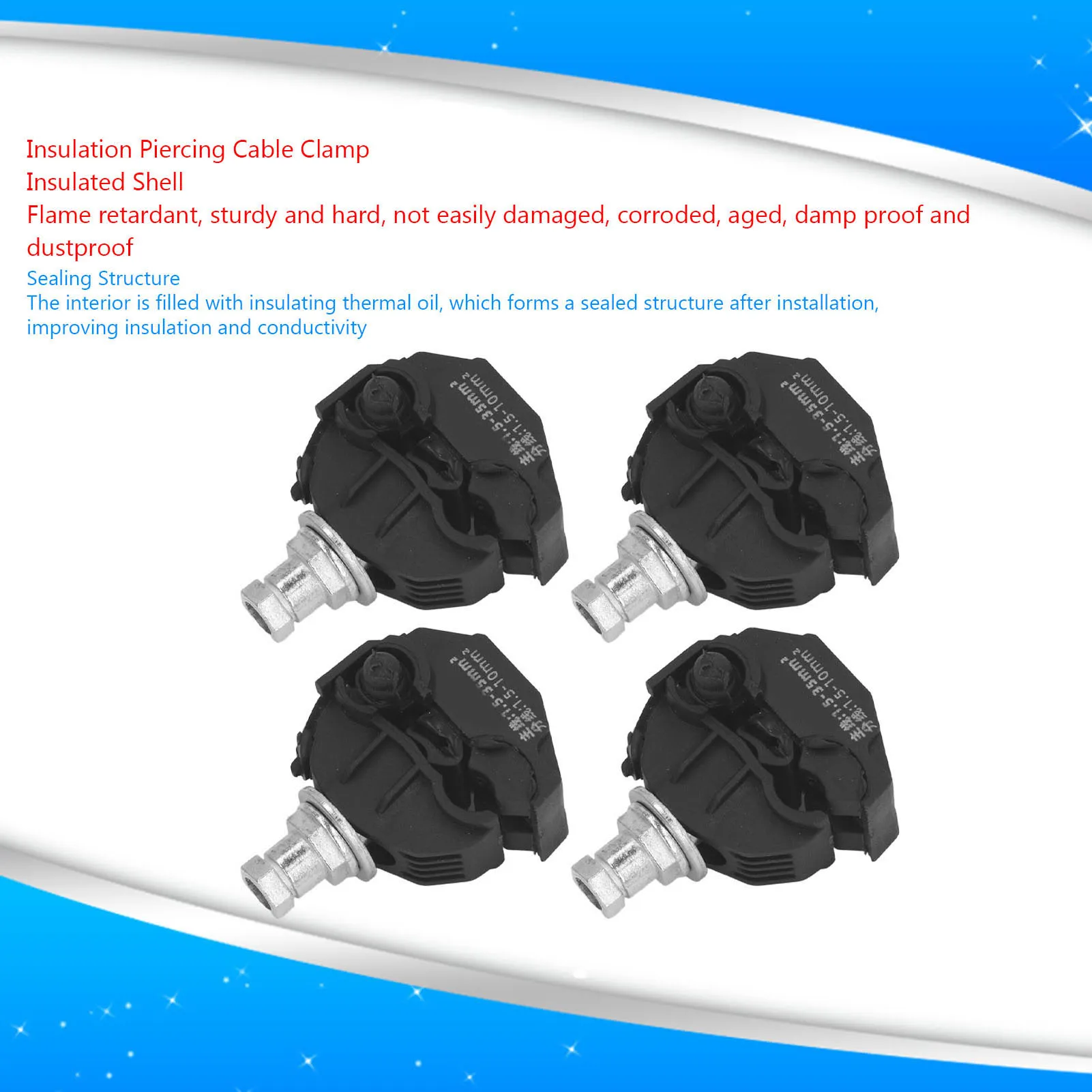 5 Pcs Insulation Piercing Connector 1KV No Peeling Piercing Clamp High Low Voltage Cable Splitter JJC-1 JJC-2 JJC-3 JJC-4