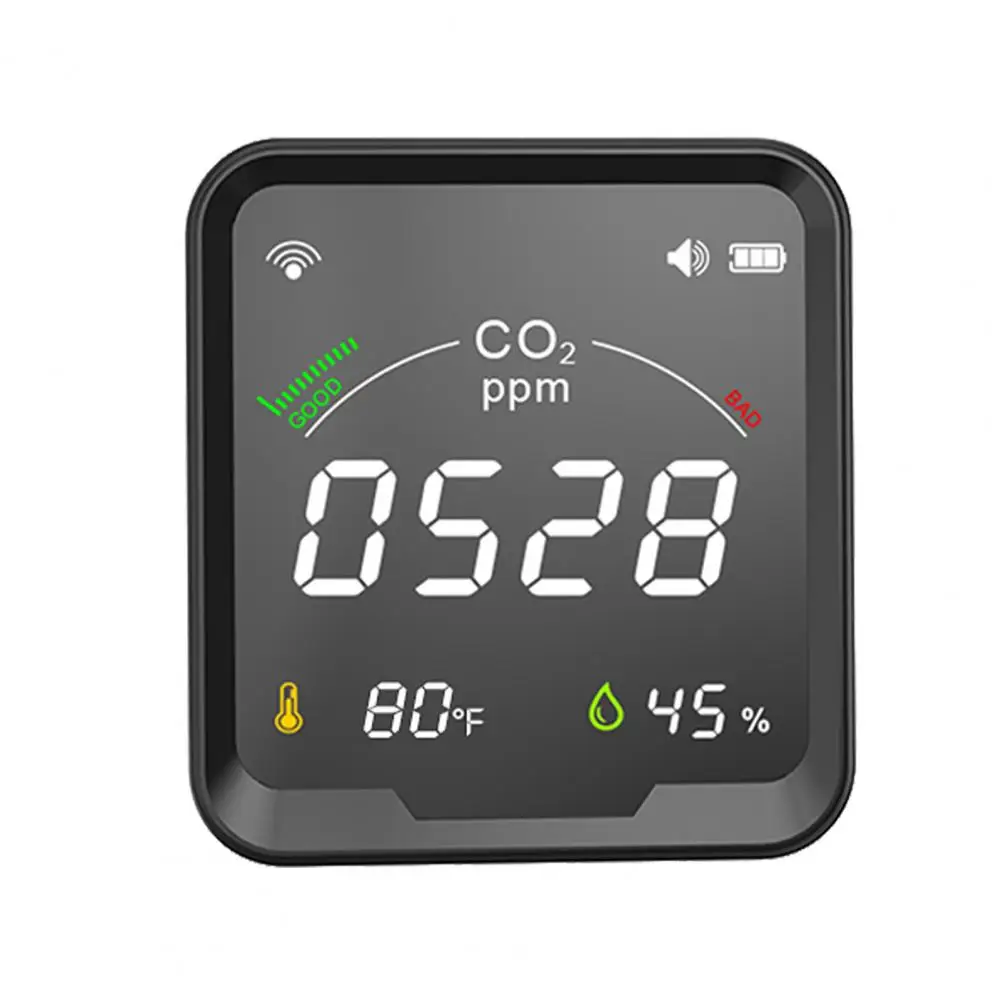 1 Set Practical Large Screen APP Control Wi-Fi Full-Color Display Screen 3-in-1 Carbon Dioxide Monitor for Household