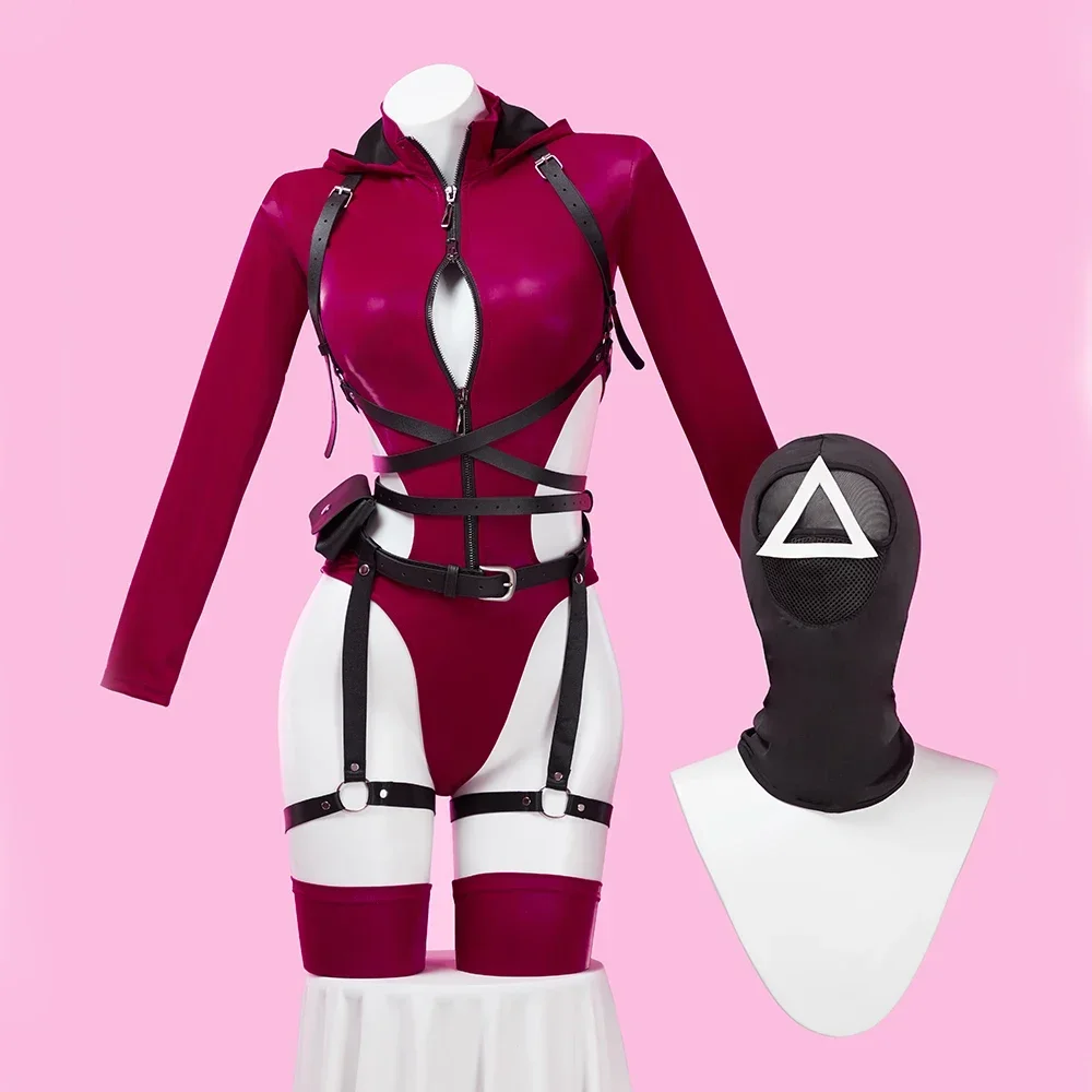 

MOBBUNNY Women Lingerie Bodysuit Cotout Zipper Hooded Bodysuit with Gloves Headgear Cosplay Cosplay