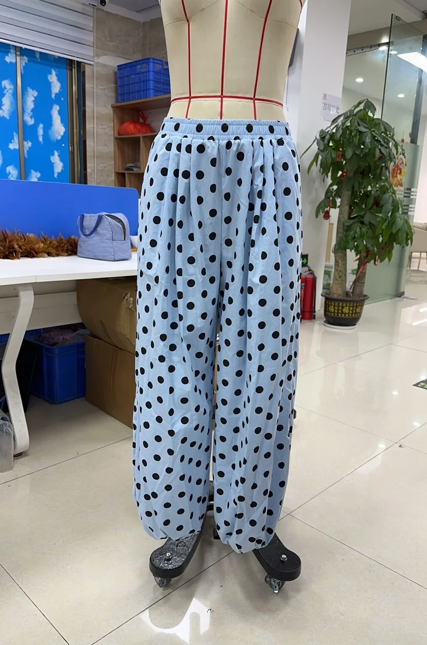 Elevate Your Spring Style with Our Vibrant Elastane Long Pants in Blue and Red - Available in S, M, L Sizes!