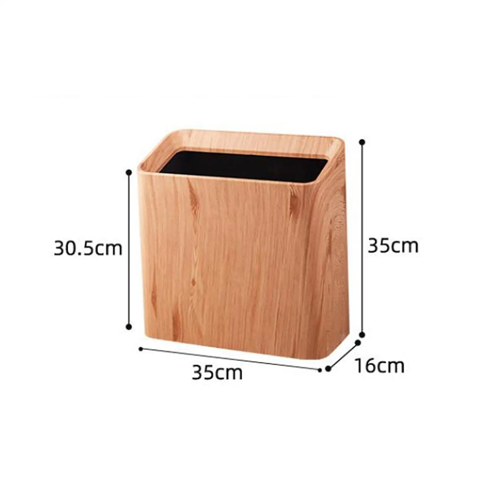 Wood Grain Trash Can Garbage Bin Home without Lid Stylish Portable Toilet Paper Basket Waste Basket for Hotel Office Toilet