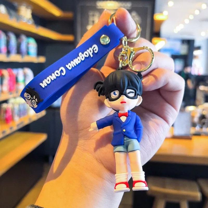 Nuovo creativo cartone animato detective Conan portachiavi bambola in PVC ciondolo portachiavi coppia zaino ciondolo piccolo regalo portachiavi per auto