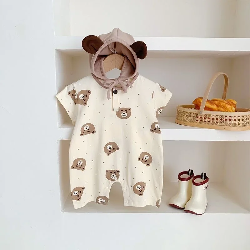 

0-3T Summer's New Onesie Jumpsuits Handsome Baby Prints clothes Climbing Suits for Boys Girls