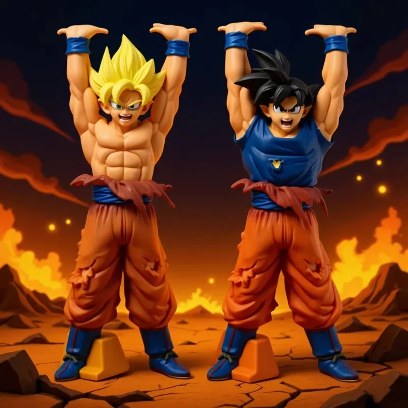 

Hot Cartoon Anime Dragon Ball Super Saiyan Son Goku Kakarotto Spirit Pvc Model Collection Gk Toys Room Tabletop Decor