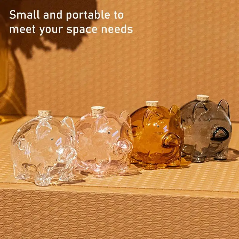 Mini pot d'argent cochon, boîte à haricots dorés, pot Transparent en forme de cochon, banque de pièces de monnaie Portable, boîte d'épargne transparente, cadeau