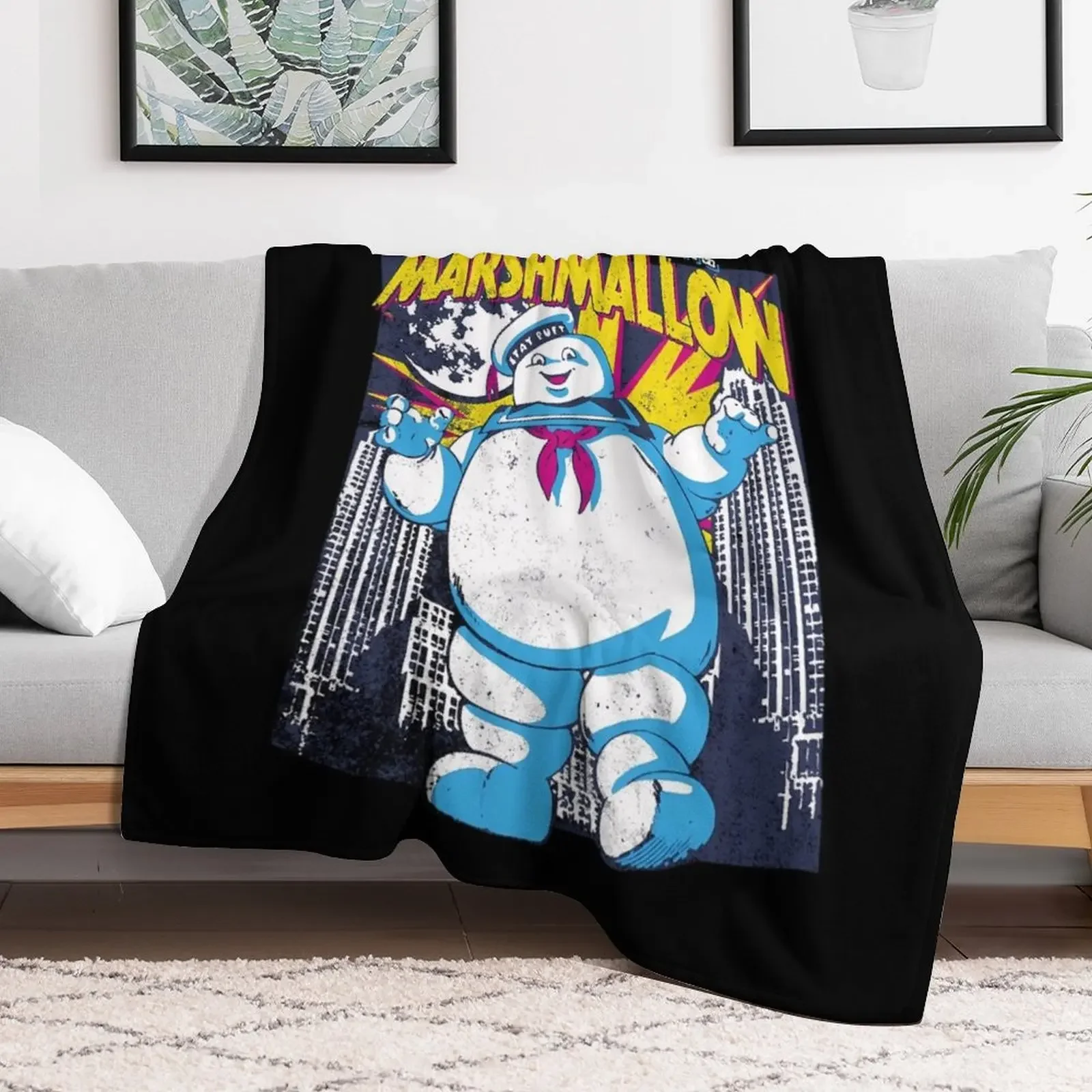 A.ttack Of The Marshmallow - Ghostbusters Throw Blanket Camping christmas decoration Weighted Blankets