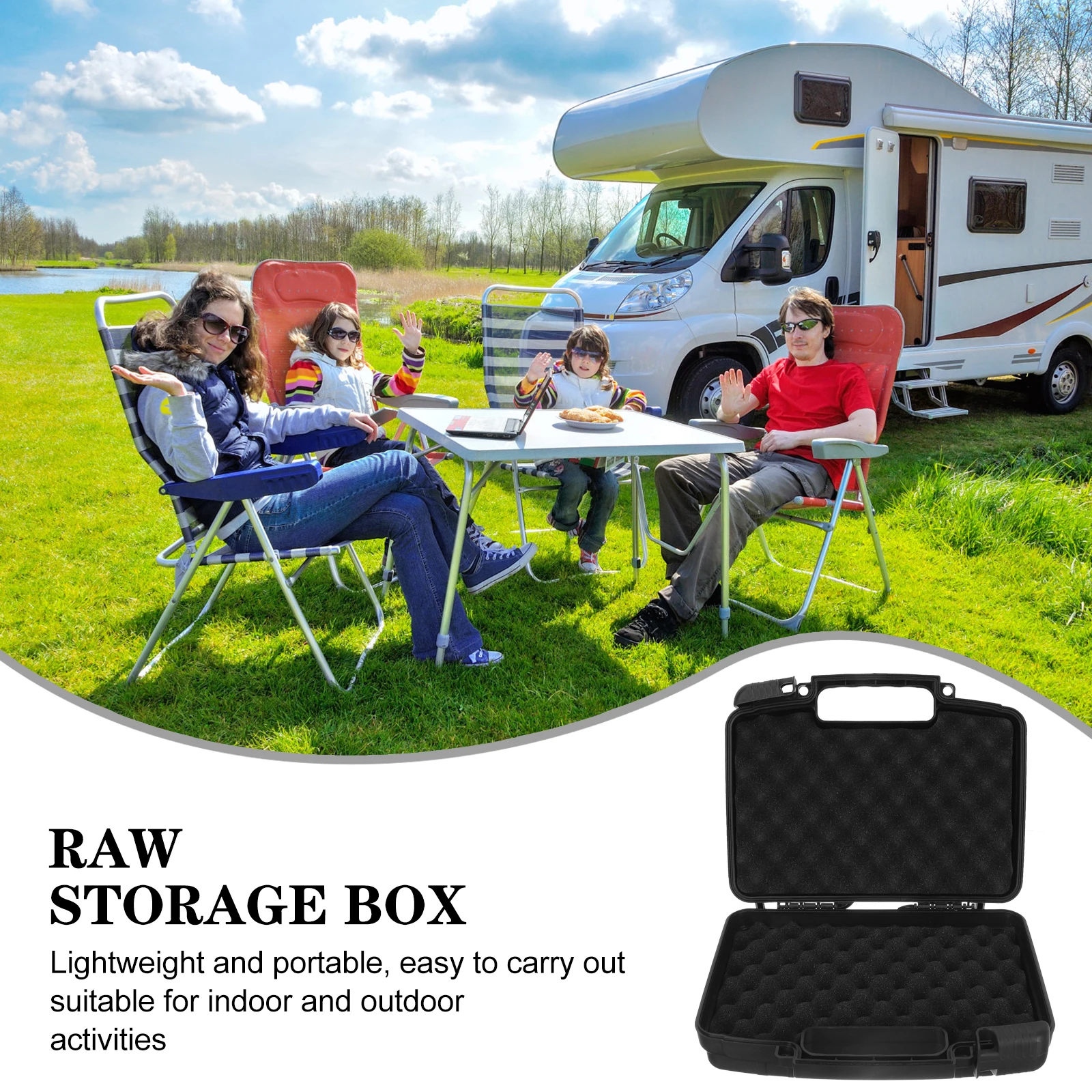 Waterproof Large Tool Case Camping Equipment Kit Survival -resistant Carrying Container Outdoor Storage Box Shockproof